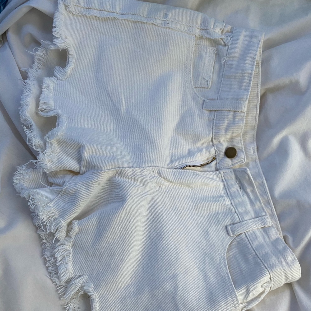 White denim shorts